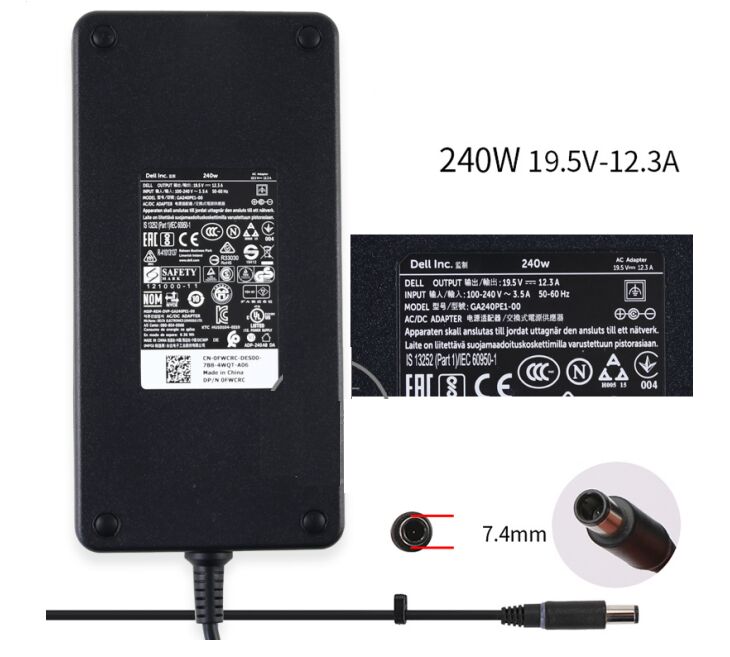 Original 19.5V 12.3A 240W Dell 450-18650 Adapter Charger + Free Cord